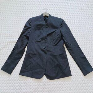 $398 NWT Elie Tahari Women’s Wool Blend Blazer 2 Single Button Black Grey Jacket